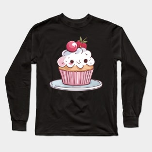 Cute Kawaii Cup Cake Long Sleeve T-Shirt